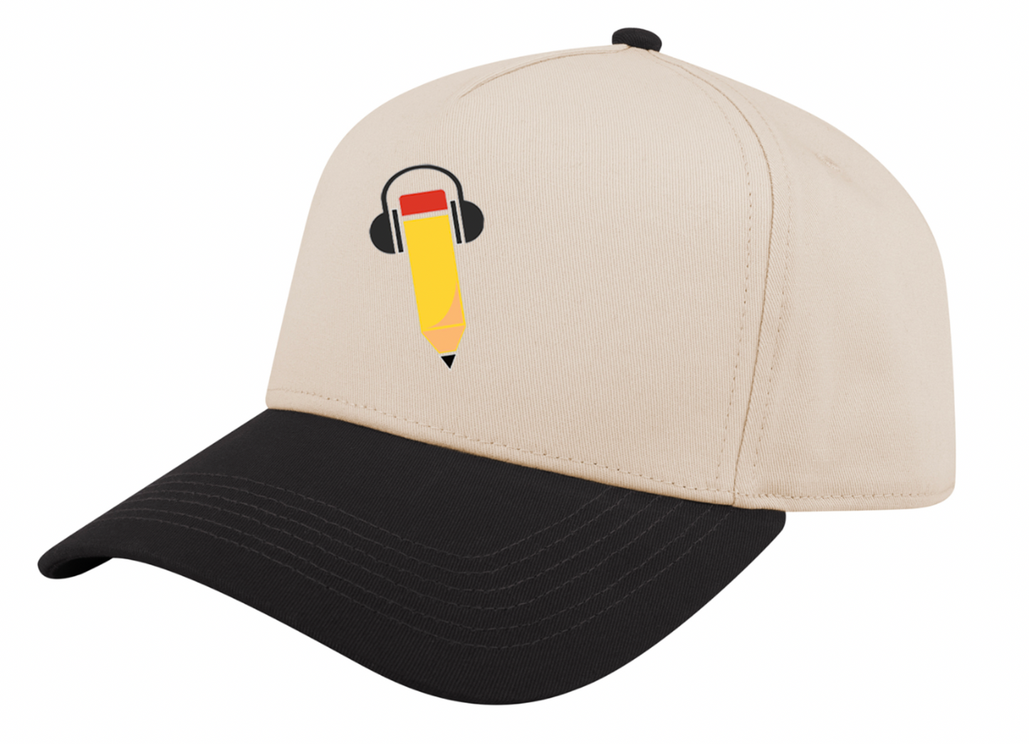 Black / Cream Snapback Hat